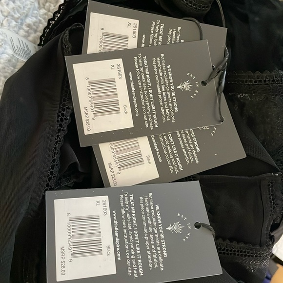 Thistle and Spire Mirage Thong Panty Eyelash Lacy Black XL(14-16) NWT - Picture 5 of 6